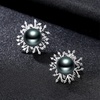 image:imagePearl Earrings for Women With Genuine 810mm AAAA Quality Grey Tahitian Cultured Pearls Earring  925 Sterling Silver Plated 18K Gold Pearl Gifts for Women Her Grandma Wife