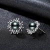 image:imagePearl Earrings for Women With Genuine 810mm AAAA Quality Grey Tahitian Cultured Pearls Earring  925 Sterling Silver Plated 18K Gold Pearl Gifts for Women Her Grandma Wife