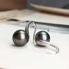 image:imageReal Black Pearl Earrings for Women with Genuine AAAA Quality Round Black Tahitian Cultured Pearls Earring  925 Sterling Silver Plated Platinum Gold Earrings  Nonnyl