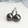 image:imageReal Black Pearl Earrings for Women with Genuine AAAA Quality Round Black Tahitian Cultured Pearls Earring  925 Sterling Silver Plated Platinum Gold Earrings  Nonnyl