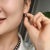image:imageReal Black Pearl Earrings for Women with Genuine AAAA Quality Round Black Tahitian Cultured Pearls Earring  925 Sterling Silver Plated Platinum Gold Earrings  Nonnyl