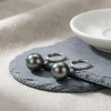 image:imageReal Black Pearl Earrings for Women with Genuine AAAA Quality Round Black Tahitian Cultured Pearls Earring with Drop Dangle Design 925 Sterling Silver Plated Platinum Gold Earrings  Nonnyl