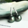 image:imageReal Black Pearl Earrings for Women with Genuine AAAA Quality Round Black Tahitian Cultured Pearls Earring with Drop Dangle Design 925 Sterling Silver Plated Platinum Gold Earrings  Nonnyl