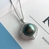 image:imageReal Black Pearl Pendant Necklace for Women with Genuine AAAA Quality Round Black Tahitian Cultured Pearls Necklaces  925 Sterling Silver Plated Platinum Gold Necklace Gifts for Women Wife Mom Her  Nonnyl
