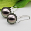 image:imageReal Pearl Earrings for Women with Genuine AAAA Quality Black Tahitian Cultured Pearls Earring  925 Sterling Silver Plated Platinum Gold Earrings  Nonnyl