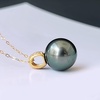 image:imageReal Tahitian Cultured Black Pearl Pendant Necklace  Pearl Necklaces for Womens910mm Round Black Pearls Sterling Silver 18 inch Chain  Fine Jewelry Gifts for Women Wife Girlfriend Mother