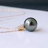 image:imageReal Tahitian Cultured Black Pearl Pendant Necklace  Pearl Necklaces for Womens910mm Round Black Pearls Sterling Silver 18 inch Chain  Fine Jewelry Gifts for Women Wife Girlfriend Mother
