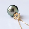 image:imageTahitian Black Pearl Necklace for Women Fine Jewellery Round AAAA 10mm Pearls  Pearl Pendant Necklace Gift for Women Her Grandma Wife