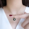 image:imageTahitian Black Pearl Necklace for Women Fine Jewellery Round AAAA 10mm Pearls  Pearl Pendant Necklace Gift for Women Her Grandma Wife