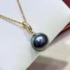 image:imageTahitian Black Pearl Necklaces for Women Fine Jewellery Round AAAA 1011mm Pearls platinum Gold Plated Pearl Pendant Necklace Gift for Women Her Grandma Wife
