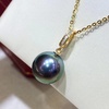 image:imageTahitian Black Pearl Necklaces for Women Fine Jewellery Round AAAA 1011mm Pearls platinum Gold Plated Pearl Pendant Necklace Gift for Women Her Grandma Wife