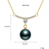 image:imageTahitian Black Pearl Pendant Necklace  Pearl Necklaces for Womens 89mm Round Black Pearls Sterling Silver 18 inch Chain  Fine Jewelry Gifts for Women Wife Girlfriend Mother