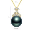 image:imageTahitian Black Pearl Pendant Necklace  Pearl Necklaces for Womens 910mm Round Black Pearls Sterling Silver 18 inch Chain  Fine Jewelry Gifts for Women Wife Girlfriend Mother