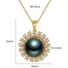 image:imageTahitian Black Pearl Pendant Necklace  Pearl Necklaces for Womens 911mm Round Black Pearls Sterling Silver 18 inch Chain  Fine Jewelry Gifts for Women Wife Girlfriend Mother