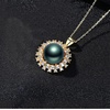 image:imageTahitian Black Pearl Pendant Necklace  Pearl Necklaces for Womens 911mm Round Black Pearls Sterling Silver 18 inch Chain  Fine Jewelry Gifts for Women Wife Girlfriend Mother