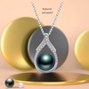 image:imageTahitian Cultured Black Pearl Pendant Necklace  Pearl Necklaces for Womens 910mm Round Black Pearls Sterling Silver 18 inch Chain  Fine Jewelry Gifts for Women Wife Girlfriend Mother