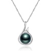 image:imageBlack Pearl Necklace Tahitian Cultured Pearl Pendant Necklaces for Women 910mm Round Black Pearls Sterling Silver 18 inch Chain  Fine Jewelry Gifts for Wife Girlfriend Mother