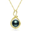 image:imageGifts for WomenTahitianBlackPearlNecklaceGift for Wife Wedding Birthday AnniversaryMom Girlfriend Her Mothers Day Valentines Day Christmas18K Gold Plated Sterling Silver Pearl Pendant NO019