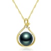 image:imageGifts for WomenTahitianBlackPearlNecklaceGift for Wife Wedding Birthday AnniversaryMom Girlfriend Her Mothers Day Valentines Day Christmas18K Gold Plated Sterling Silver Pearl Pendant NO006