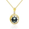image:imageGifts for WomenTahitianBlackPearlNecklaceGift for Wife Wedding Birthday AnniversaryMom Girlfriend Her Mothers Day Valentines Day Christmas18K Gold Plated Sterling Silver Pearl Pendant NO036