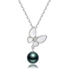 image:imageGifts for WomenTahitianBlackPearlNecklaceGift for Wife Wedding Birthday AnniversaryMom Girlfriend Her Mothers Day Valentines Day Christmas18K Gold Plated Sterling Silver Pearl Pendant NO011