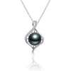 image:imageGifts for WomenTahitianBlackPearlNecklaceGift for Wife Wedding Birthday AnniversaryMom Girlfriend Her Mothers Day Valentines Day Christmas18K Gold Plated Sterling Silver Pearl Pendant NO002