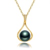image:imageGifts for WomenTahitianBlackPearlNecklaceGift for Wife Wedding Birthday AnniversaryMom Girlfriend Her Mothers Day Valentines Day Christmas18K Gold Plated Sterling Silver Pearl Pendant NO059