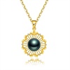 image:imageGifts for WomenTahitianBlackPearlNecklaceGift for Wife Wedding Birthday AnniversaryMom Girlfriend Her Mothers Day Valentines Day Christmas18K Gold Plated Sterling Silver Pearl Pendant NO049