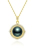 image:imageGifts for WomenTahitianBlackPearlNecklaceGift for Wife Wedding Birthday AnniversaryMom Girlfriend Her Mothers Day Valentines Day Christmas18K Gold Plated Sterling Silver Pearl Pendant NO053