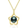 image:imageGifts for WomenTahitianBlackPearlNecklaceGift for Wife Wedding Birthday AnniversaryMom Girlfriend Her Mothers Day Valentines Day Christmas18K Gold Plated Sterling Silver Pearl Pendant NO048
