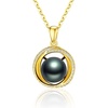 image:imageGifts for WomenTahitianBlackPearlNecklaceGift for Wife Wedding Birthday AnniversaryMom Girlfriend Her Mothers Day Valentines Day Christmas18K Gold Plated Sterling Silver Pearl Pendant NO054