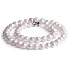 image:imageMothers Day Gifts Pearl Necklace Sterling Silver Plating 14K White Freshwater Cultured Pearl Strand  Pearl Choker Necklace  Jewelry for Women56MM
