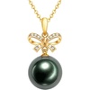 image:imageNONNYL 18K Gold Tahitian Black Pearl Necklace for Women Fine Jewellery Round AAAA 10105mm Pearls Pearl Pendant Necklace Gift for Women Her Grandma Wife