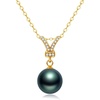 image:imageNONNYL Black Tahitian Cultured Real Pearl Pendant Necklaces for Women with Genuine AAA Quality 910mm Pearls  Platinum Gold Plated 925 Sterling Silver Necklace Fine Jewelry Gifts
