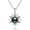 image:imageNONNYL Black Tahitian Cultured Real Pearl Pendant Necklaces for Women with Genuine AAA Quality 95mm Pearls  Platinum Gold Plated 925 Sterling Silver Necklace Fine Jewelry Gifts
