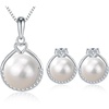 image:imageNONNYL Freshwater Cultured Pearl Necklaces Earrings Set for Women JewelryMothers Day Gifts for Mom Grandma Wife Girlfriend on Valentines Gift for Her Christmas Birthday Anniversary