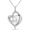 image:imageNONNYL Gifts for Women Wife Mom Her on Mothers Day Valentines Birthday Christmas AnniversaryReal Freshwater Cultured Heart Pearl Pendant Necklace Jewelry for Gifts