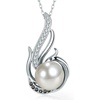 image:imageNONNYL Necklace Gifts for WomenMothers Day Gift for Mom Her Wife Coules GirlfriendGifts for Wife Women Wedding Birthday Anniversary Jewelry Christmas Day Valentines Gift Pearl NecklacesPhoenix Pendant white pearl