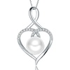 image:imageNONNYL Pearl Heart Necklace Sterling Silver Womens Fine Jewelry Mothers Day Anniversary Birthday Christmas Gifts