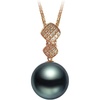 image:imageNONNYL Real Black Pearl Pendant Necklace for Women with Genuine AAAA Quality Round Black Tahitian Cultured Pearls Necklaces  18K Gold Necklace Gifts for Women Wife Mom Her