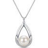 image:imageNONNYL Real Pearl Necklace S925 Sterling Silver Teardrop Cultured Pearl Pendant Christmas Jewelry Gifts for Women Her Elegant Anniversary Birthday Gifts for Wife Mom With Luxury Gift Box