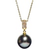 image:imageNONNYL Real Pearl Necklaces for Women With Genuine AAAA Quality 1011mm Tahitian Black Pearls Pendant Necklace  925 Sterling Silver Plated 18K Gold Pearl Gifts for Women Her Grandma Wife