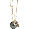 image:imageNONNYL Real Pearl Pendant Necklace for Women with Genuine AAAA Quality 910mm Black Tahitian Cultured Pearls  Platinum Gold Plated 925 Sterling Silver Fine Jewelry Gift for Her