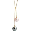 image:imageNONNYL Real Pearl Pendant Necklace for Women with Genuine AAAA Quality White Akoya 89mm and Black Tahitian Cultured Pearls Platinum Gold Plated 925 Sterling Silver Fine Jewelry Gift for Her