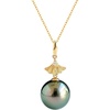 image:imageNONNYL Real Pearl Pendant Necklaces for Women with Genuine AAA Quality 910mm Black Tahitian Cultured Pearls  Platinum Gold Plated 925 Sterling Silver Necklace Fine Jewelry Gifts for Her