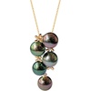 image:imageNONNYL Real Pearl Pendant Necklaces for Women with Genuine AAAA Quality 910mm Black Tahitian Cultured Pearls  Platinum Gold Plated 18K Necklace Fine Jewelry Gifts for Her