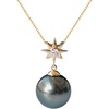 image:imageNONNYL Real Pearl Pendant Necklaces for Women with Genuine AAAA Quality Black Tahitian Cultured Pearls 910mm  Platinum Gold Plated 925 Sterling Silver Necklace Fine Jewelry Gifts