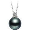 image:imageNONNYL Real Pearl Pendant for Women with Genuine AAA Quality Black Tahitian Cultured Pearls with Pendant  925 Sterling Silver Plated Platinum Gold Necklace