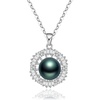 image:imageNONNYL Real Tahitian Black Pearl Pendant Necklaces for Women amp 108mm Round 18K Gold Plated 925 Sterling Silver  Fine Jewelry Gifts for Women Wife Mom Daughter
