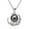 image:imageNONNYL Real Tahitian Black Pearl Pendant Necklaces for Women amp 11mm Round 18K Gold Plated 925 Sterling Silver  Fine Jewelry Gifts for Women Wife Mom Daughter